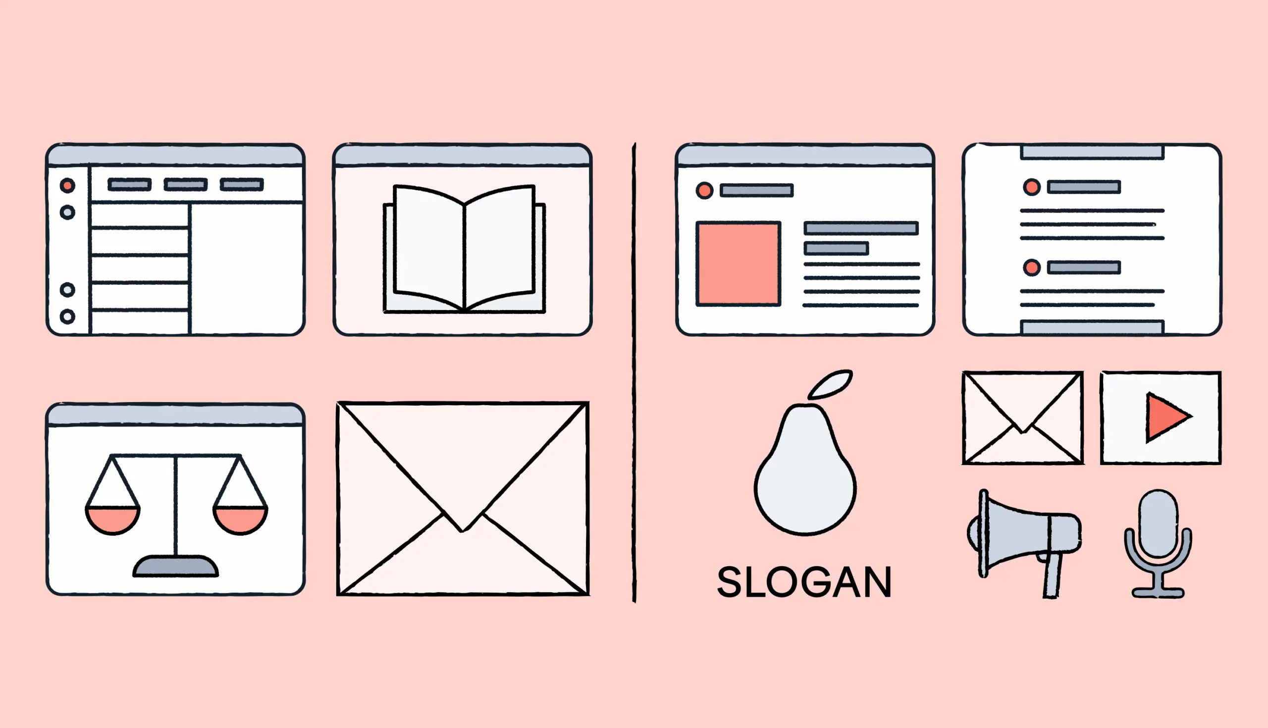 Logo with Youtube, Email, and Speaker Icons